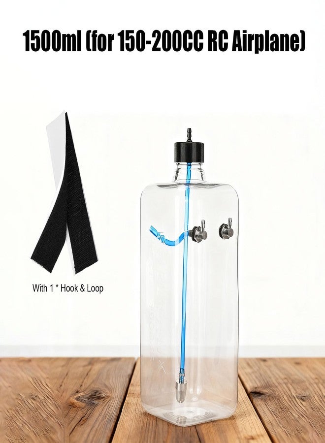 CHEOTIME RC Fuel Tank, Fuel Bottle for RC Airplane Model Transparent Plastic Fuel Tank for for Remote Control Model Fuel Tank Remote Control Model Accessory(1500ml(150-200cc)) - Image 5